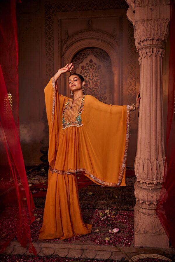 Mustard Yellow Kaftan with Palazzo