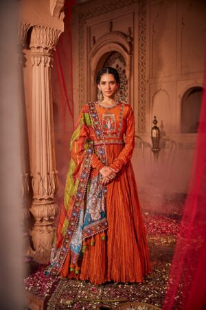 Rust Orange Anarkali